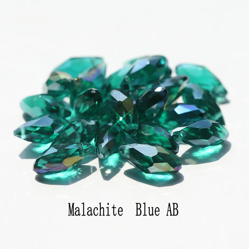 50 Stück Mehrfarbige Kristall-Tropfenperlen mit Kreuzloch Wassertropfen Facettierte Glasperle zur Schmuckherstellung Halskette Armband Ohrring DIY