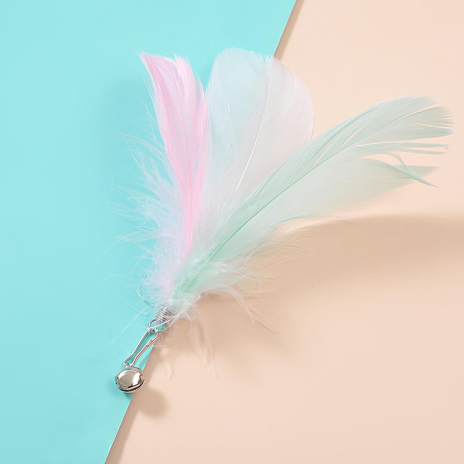 Strong Suction Cup Cat Teaser with Colorful Feather and Steel Wire Rod Replacement