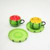 Korean Japanese Underglaze Watermelon Coffee Cup and Saucer Set Home Afternoon Tea Mug Breakfast Cup Water Cup