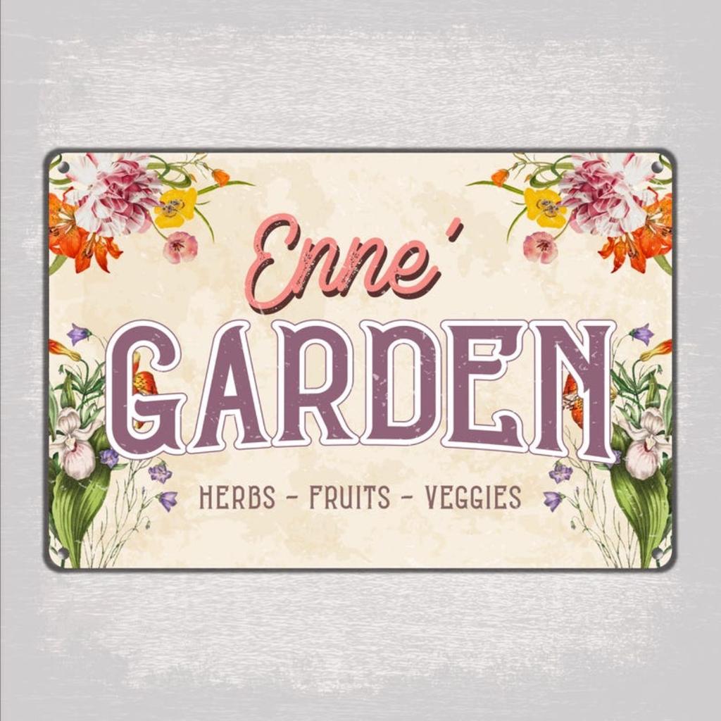 Personalized Custom Garden Metal Sign Herb Fruit Veggie Plaque Outdoor Yard Art Decor Aluminum