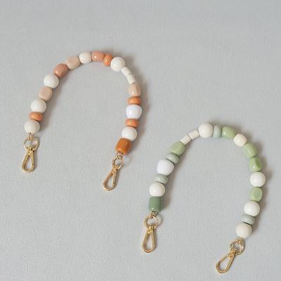 Nuovo accessorio per borsa da donna Perline colorate in resina acrilica Parte cinturino artigianale Custodia per telefono carina Tracolla per borsa da donna Catena