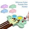 Silicone Paint Palette With Pen Holder Pigment Dispensing Tray Art Student Tools Painting Supplies For Watercolor Oil Propylene