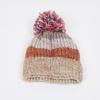 Autumn and Winter New Hairball Fish Bone Color Matching Thickened Women's Knitted Hat Wool Hat Color Matching Knitted Hat