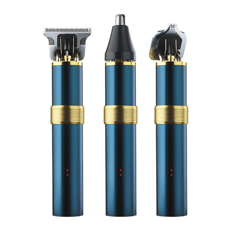 

Трансграничная электрическая машинка для стрижки волос T9: 3-в-1 триммер для носа, бакенбард и волос с маслом, ножницы для карвинга головы и бритва WL-T8