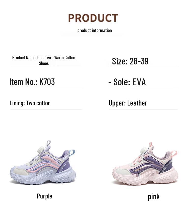 Bobodou Mädchen Winter-Sportschuhe 2025 - Warme, Samt gefütterte Laufschuhe für Mädchen im mittleren und höheren Alter