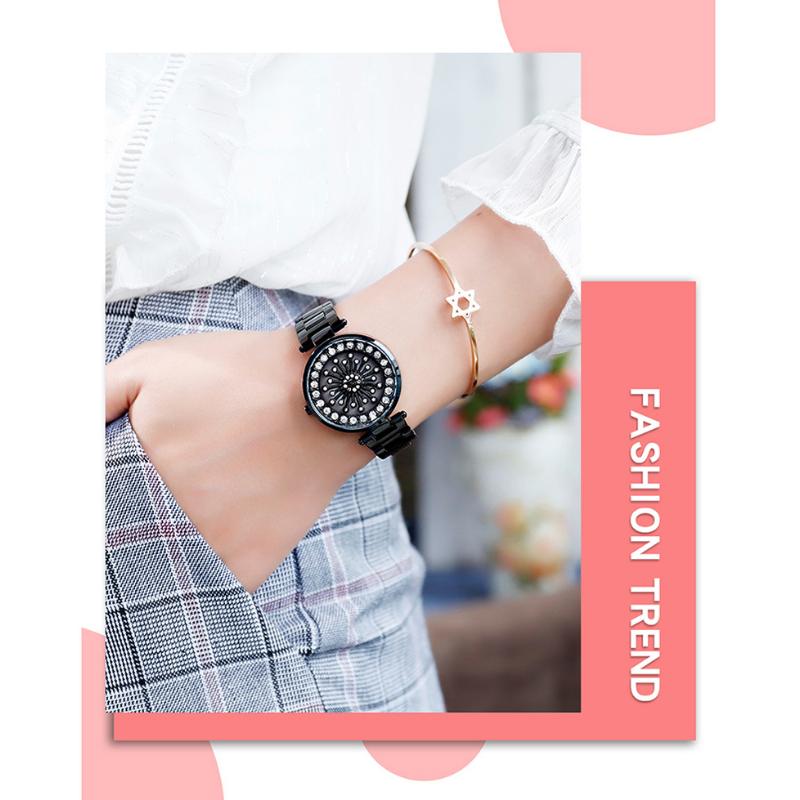 SANDA Luxus Damen Armbanduhren Mode Elegante Damenuhr Edelstahl Wasserdicht Weibliche Sternenhimmel Armbanduhr Damengeschenk