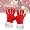 Adult Christmas Kids Light Up Velvet Gloves Santa Claus Xmas Cosplay Party