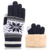 1 Pair Christmas Snowflake Knitted Gloves Men Women Touch Screen Winter Warm Thick Fleece Gloves Outdoor Cycling Cold Weather Thermal Gloves