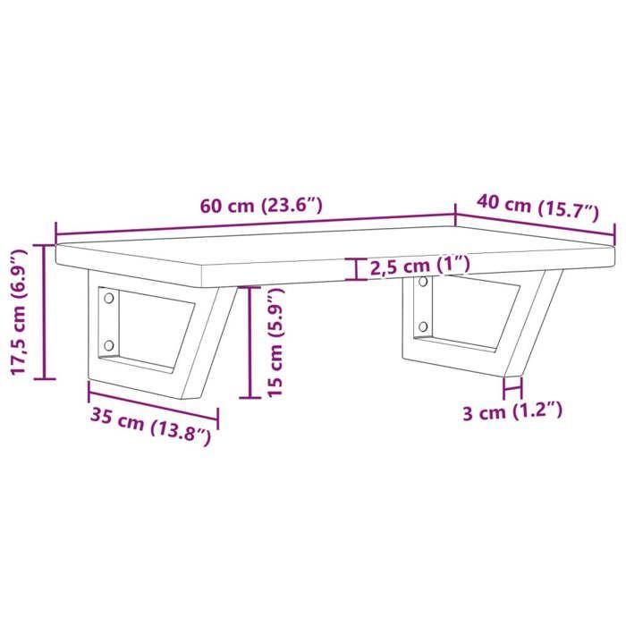 VidaXL Wall-mounted Vanity Shelf Steel and Solid Oak Wood, Floating Vanity Shelf, Vanity Shelf To Place 3302335