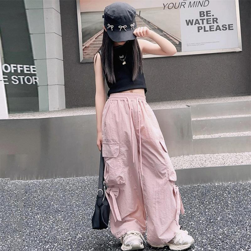 Pantaloni largi pentru fete, stil de primăvară și toamnă, pantaloni lungi cu picior drept, pentru copii