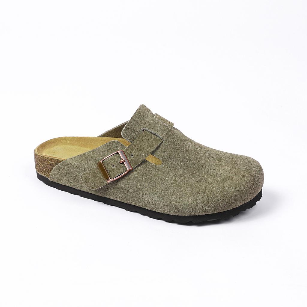 Boken Schuhe, Zehenkappen, Hausschuhe, Echtes Rindsleder, Kork, Retro Dicke Sohle, Japanischer Stil, Hässlich und Niedlich, Coole Outdoor-Hausschuhe