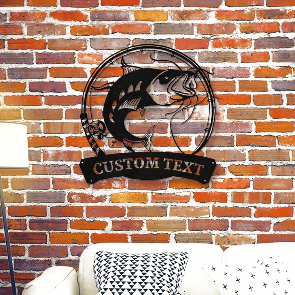 Personalized Catfish Metal Sign Fisherman Wall Art Rustic Decor Fishing Gift