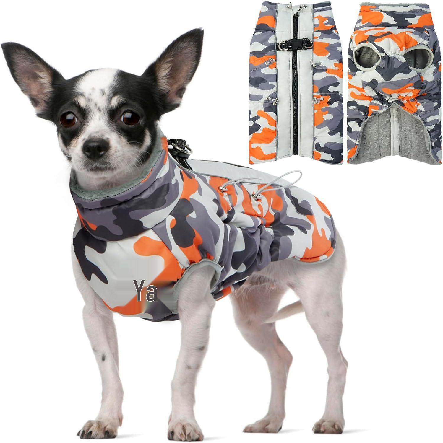 Warm Buckle Cotton Winter Coat for Small, Medium, and Large Dogs Extra Small камуфляжный