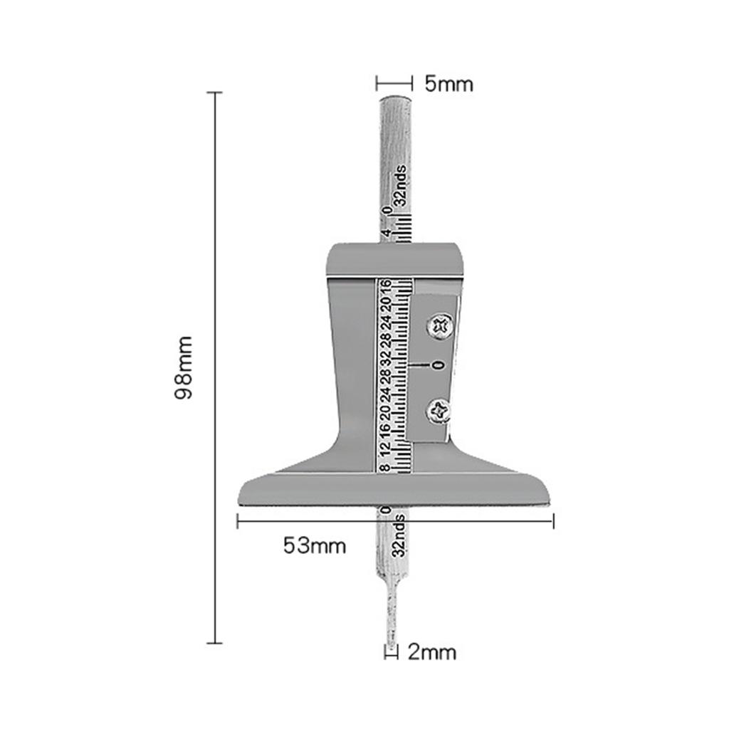 Dekkdybdemåler, Dekkdybdemåleverktøy, Dekkslitasjemåler i 32-deler
