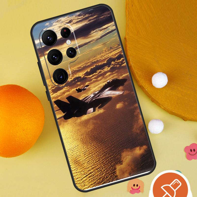 F14 Fighter Tomcat Phone Case For Samsung Galaxy S25 Ultra S24 S22 S21 Ultra S9 S10 S20 Plus S23 FE Funda Cover