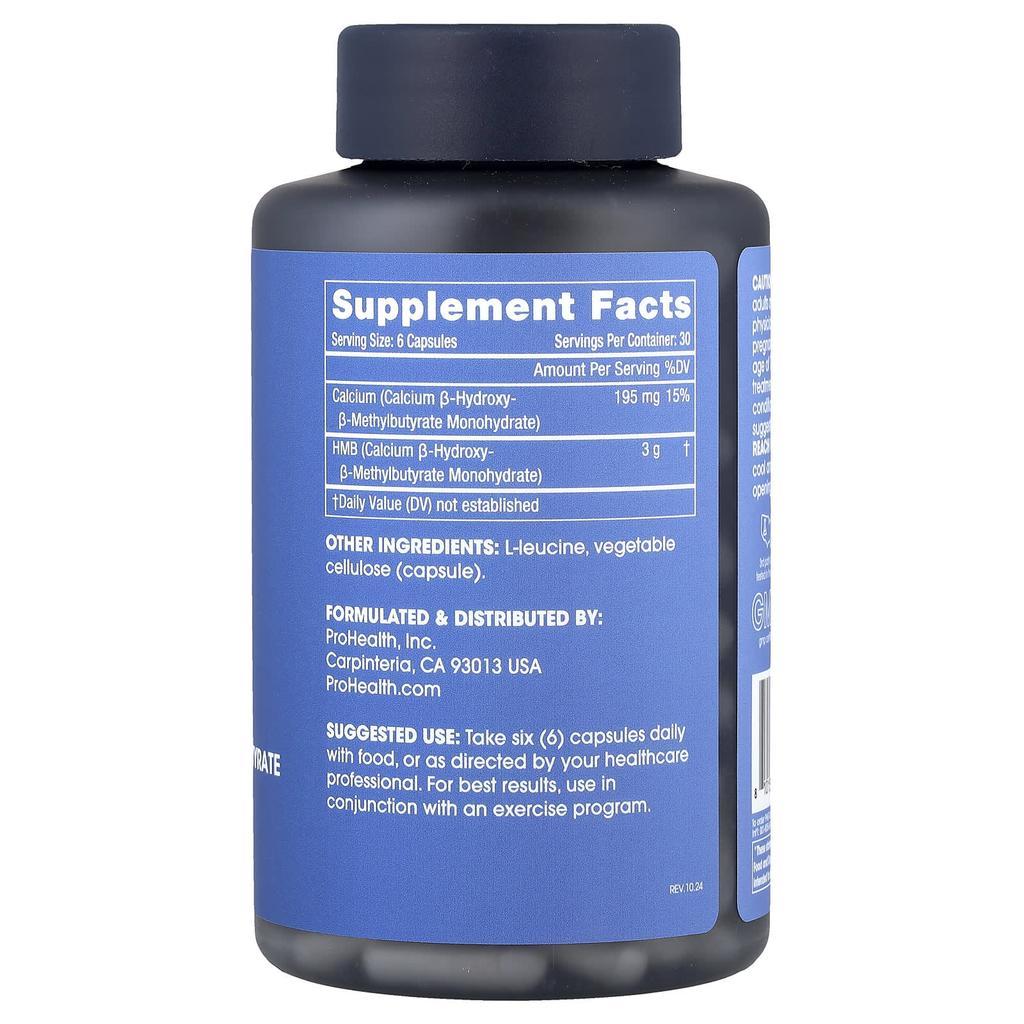 Hmb B-Hydroxy-B-Methylbutyrate, 180 Capsules