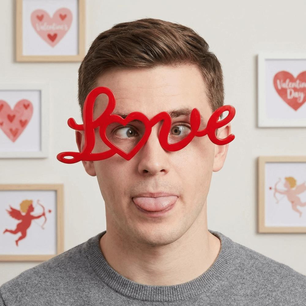 Funny Valentine's Day Decorative Glasses Party Red Love Glasses  Party Decoration