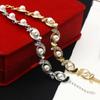 Women Faux Pearl Rhinestone Inlaid Charm Bracelet Bangle Adjustable Jewelry Gift