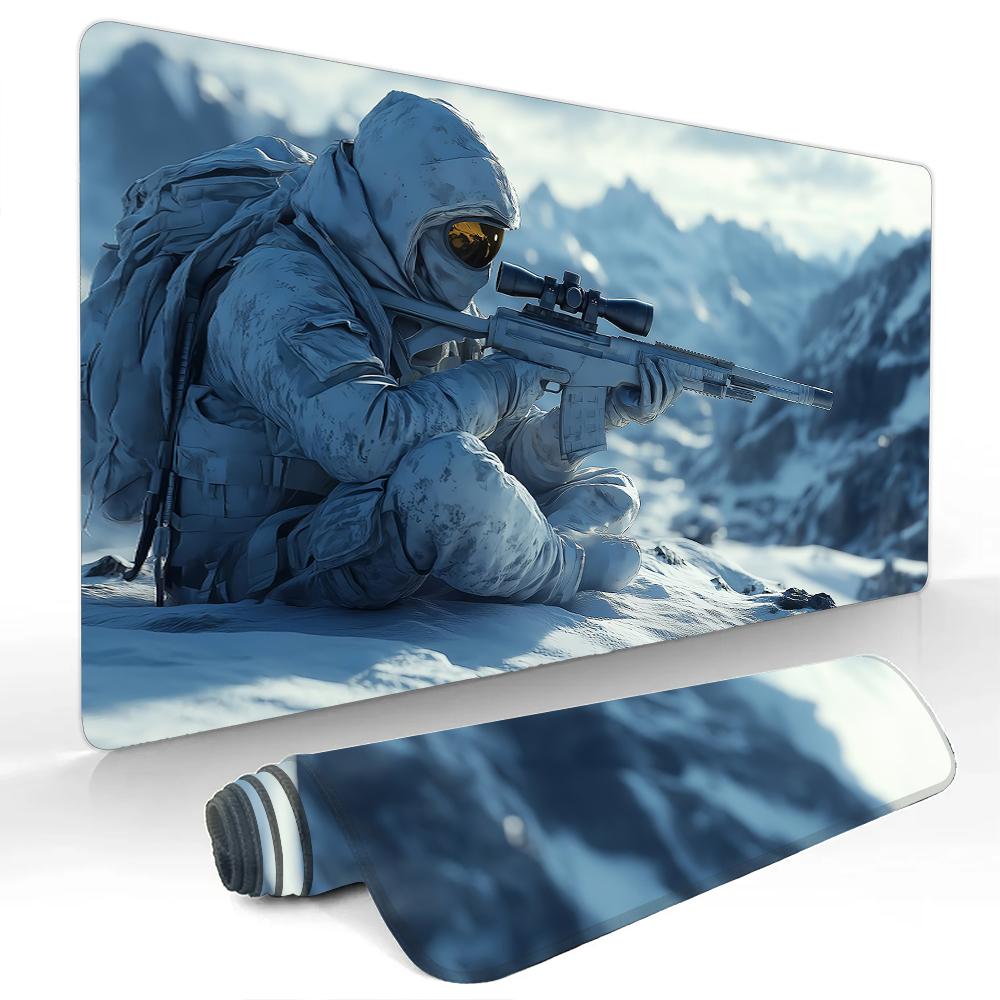 Snow tactical sniper large gaming Mouse Pad NonSlip Durable Desk Mat with Stitched Edge pc accessories Gaming mats Extended pad
