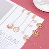 Astronaut Sakura Carp Bookmarks With Tassel Kids Stationery Gift Cartoon Metal Book Clip Pagination Mark School Office Supplies