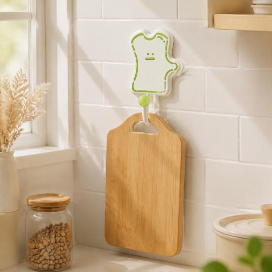 No Drill Hooks for Rental Apartments Cartoon Puzzle Key Hook, Heavy Duty Traceless Plastic Wall Hanger, Hangers Space Saving Self Adhesive