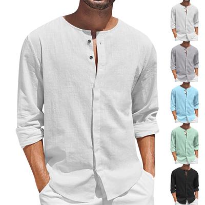 Cămăși cu mânecă lungă de designer de primăvară vară, casual, din bumbac, din in, Cămăși largi