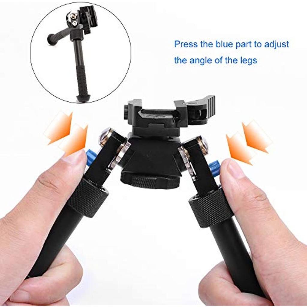 V8 Rifle Bipod 4.75''- 9" Foldable Adjustable Leg QD Picatinny Rail Mount