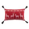 Coussin Décoratif - MARQUE - 30 X 50 Cm - Rouge - Déhoussable - Coton Imprimé
