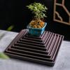 Zisha Ceramic Round Bonsai Pot Drip Tray Set