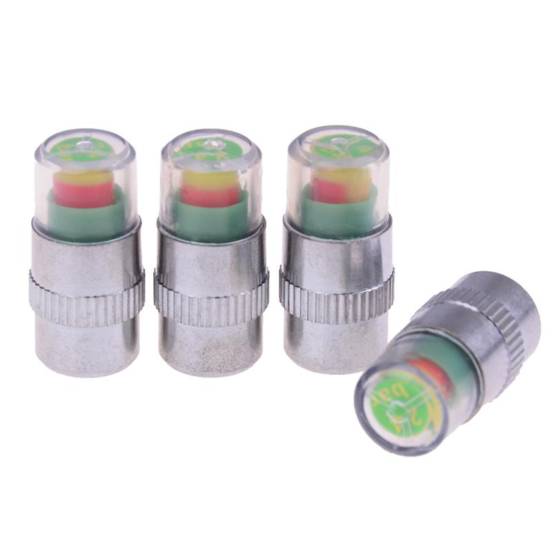 4Pcs Detecting Pressure Indicator Tire Monitor Car Alarm Visible Caps