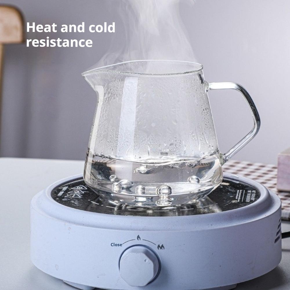 Glass Coffee Pot with Dot Scale High Temperature Resistant Teapot Pour Over Coffee Maker Puer Tea Brewing Kettle for Home Office