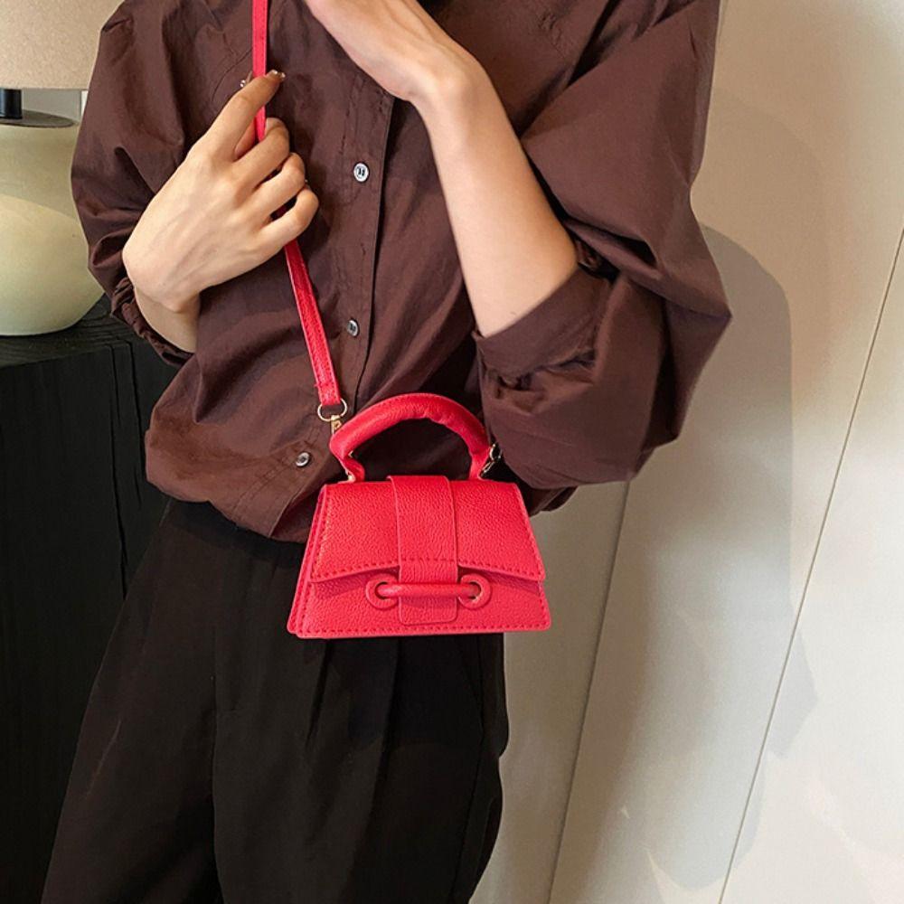 Solid Color Mini Coin Purse Handbag Women's Shoulder Bag Casual Chic Crossbody Bag  Women