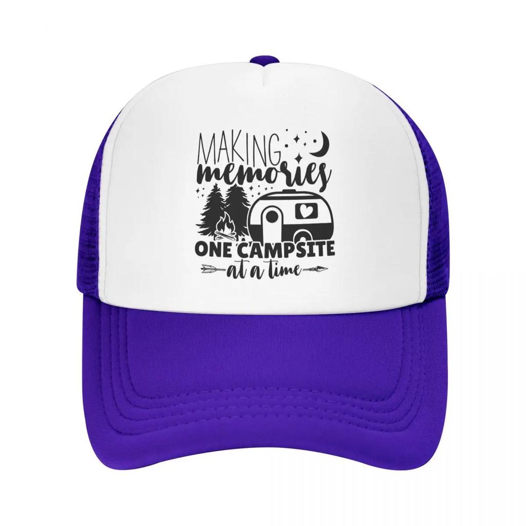 Custom Adventure Camping Happy Camper Baseball Cap Women Unisex Breathable Trucker Hat Streetwear Snapback Hats