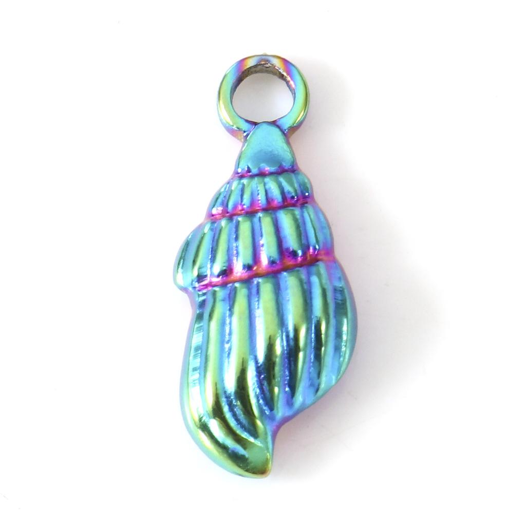 2PCs Stainless Steel Pendants Multicolor Conch/ Sea Snail Shell Charms DIY Necklace Bracelet Women Summer Party Jewelry Findings