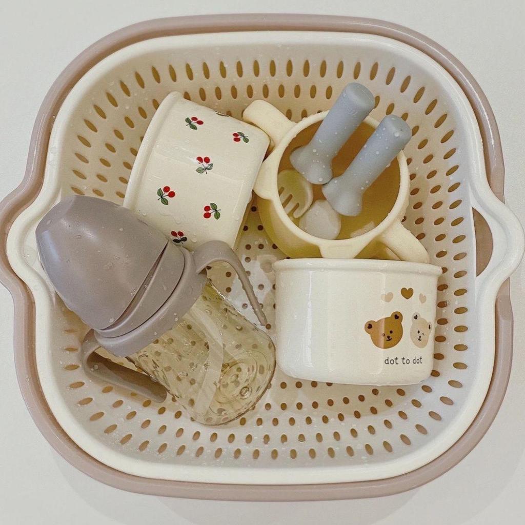 Double-Layer 8-Piece Thickened Vegetable Washing & Draining Basket Set