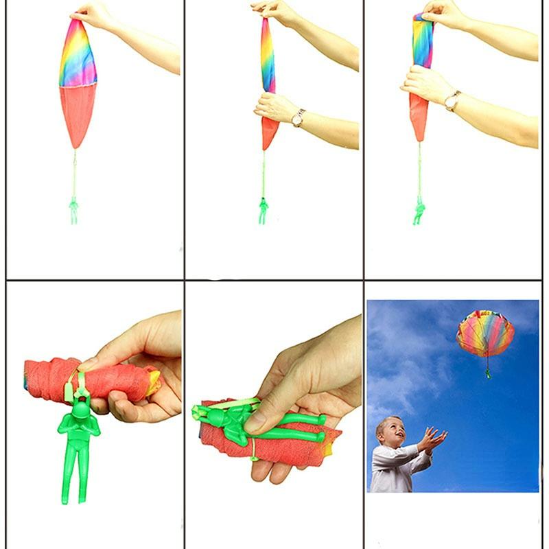 Parachute Toys for Kids, Outdoor Flying Parachute Men Toy, Army Soldiers Guys Toy, No Battery Throwing Hand Toy for Kids Party Favor