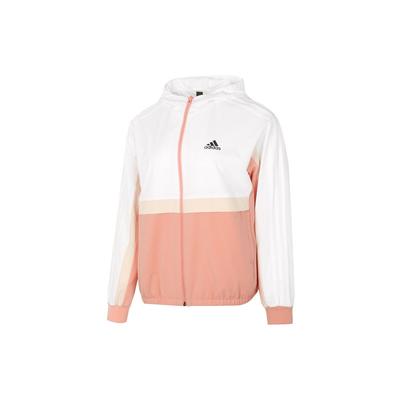 Fi Jacket Hood Color Block Fleece Sports Jacket Women Jacket White Pink GP0620