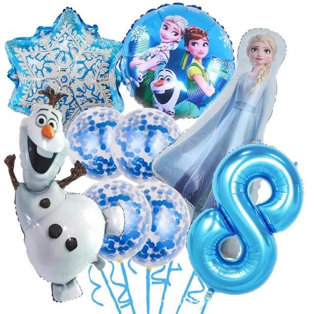 9-Piece Elsa and Anna Princess Olaf Balloon Set for Girl s Birthday Party