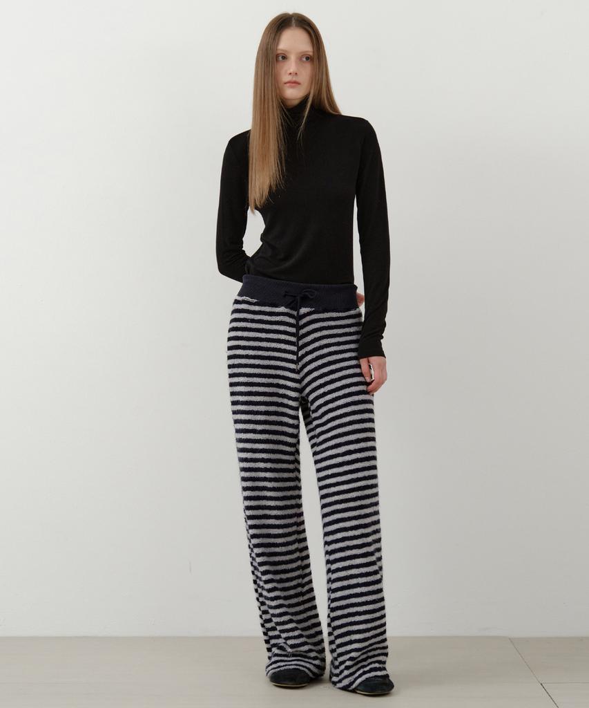 Wednesday Oasis For Woman Fuzzy Boucle Stripe Wide Pants_Gray(W25-Pt36)