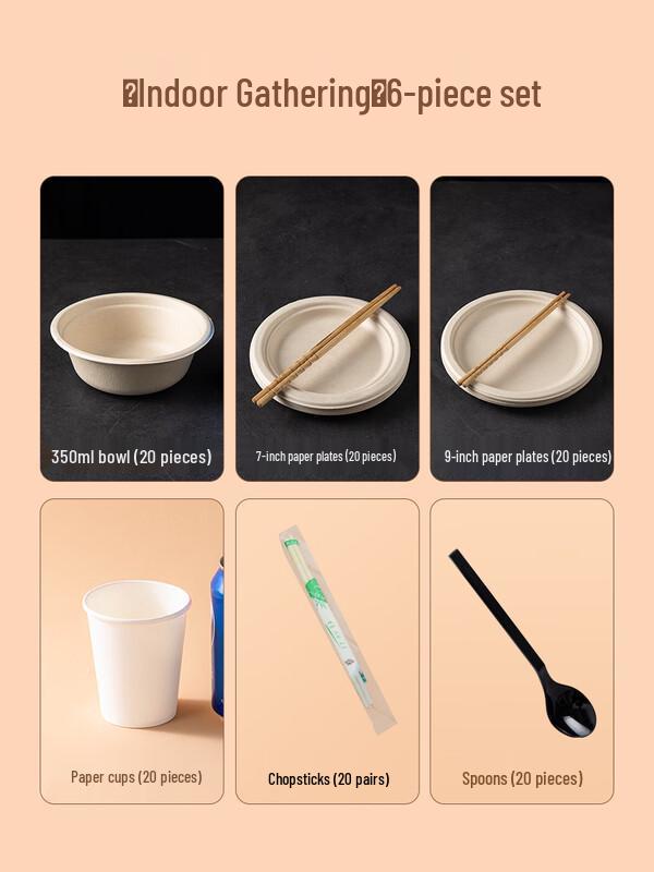 Ally Natural Rubber Disposable Tableware Set