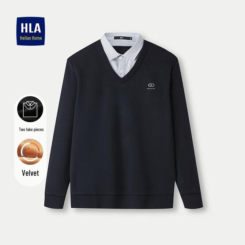 

HLA Men s Faux Two-Piece Fleece-Lined Knit Sweater XL