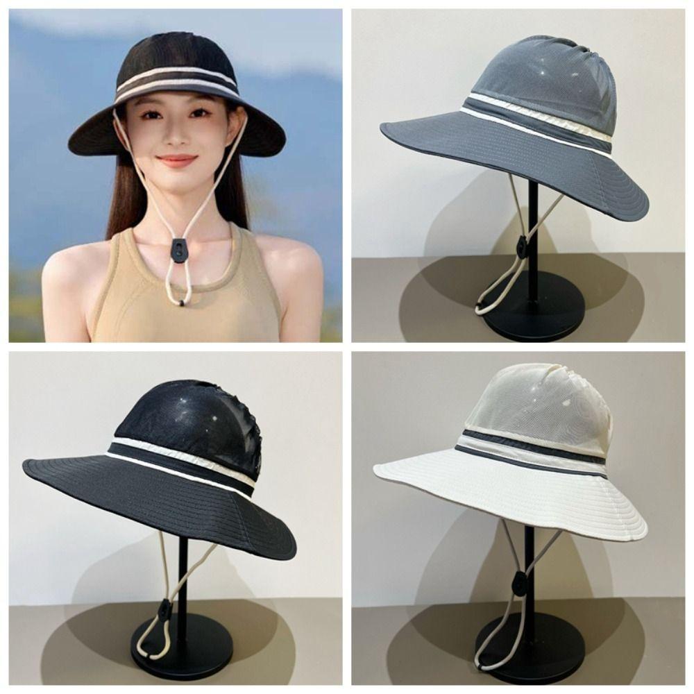 Portable Sunshade Alpine Hat Breathable Foldable Bucket Hat Top Mesh Fisherman Cap  Spring