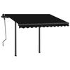 VidaXL Manual Retractable Awning with LED 3x2.5 M Anthracite 3070104