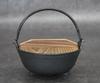 Asahi Nanbu Iron Pot, 15cm Diameter, Single Handle, with Wooden Lid (Gas and IH Compatible), Commercial Grade