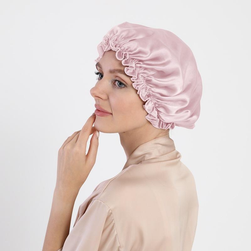 Mulberry Silk Hair Care Round Cap 16 Mmi Silk Nightcap Headgear Chemotherapy Cap Silk Shower Cap