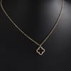 ZAKOL Shiny Zircon Hollow Four-leaf Clover Pendant Necklace for Women Exquisite Birthday Anniversary Zircon Gifts