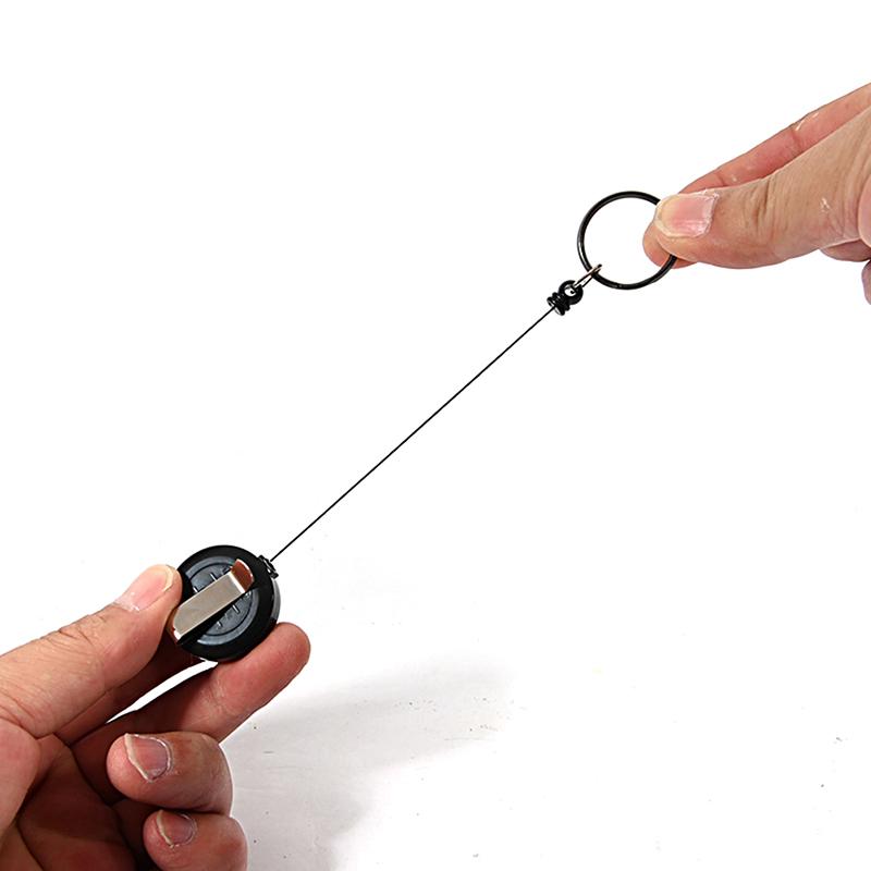 Retractable Pull Badge Reel Lanyard Holder Reels Recoil Belt Key Ring Chain Clip