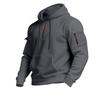 Men S Casual Fleece Lined Hooded Pullover Sweatshirt Multiple Zipper Pockets Plus Size