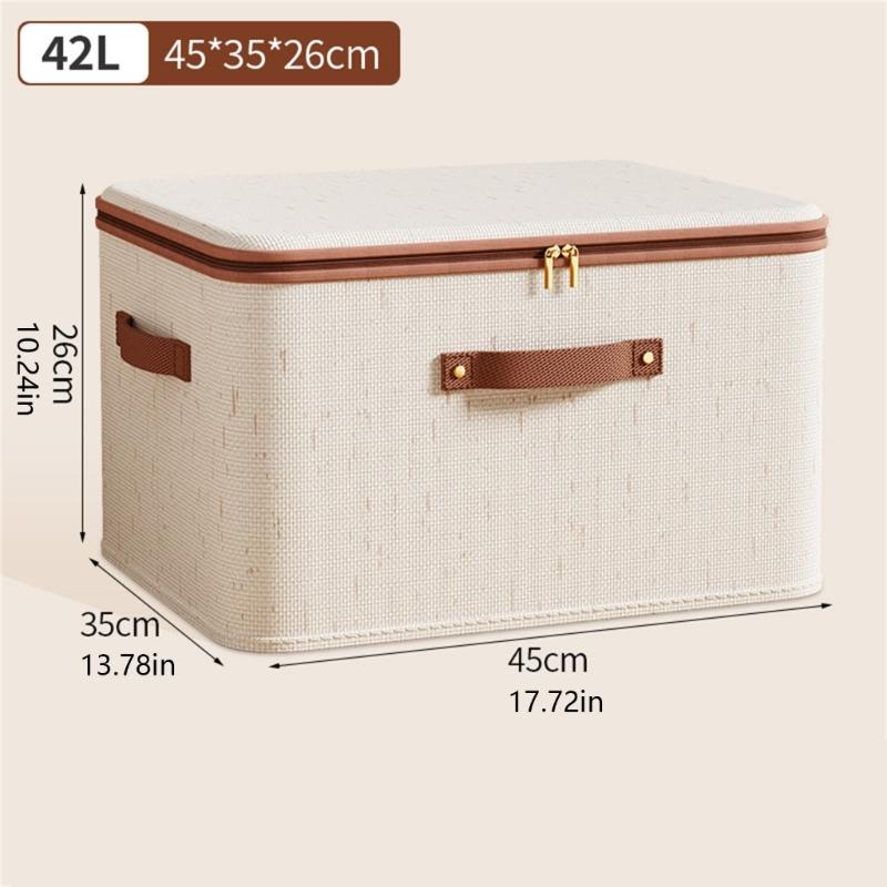 Space Saving Linen Storage Container Featuring Dustproof Zippers Design Clothing Organizers Bins for Home