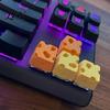 Macaron Color Keyboard Accessories 4PCS Cheese Keycaps, 3D Printed Key Caps, Fun Aesthetic Decor Cross Axis Switches Decorative Keycap Set, for Gaming